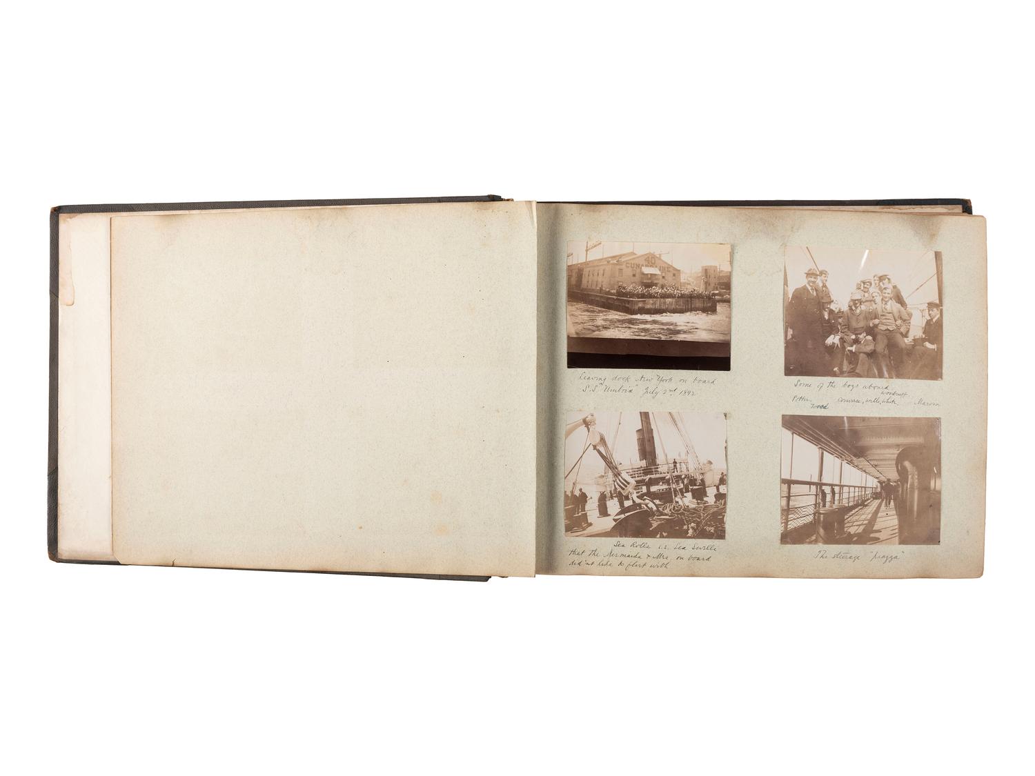 [EARLY PHOTOGRAPHY]. 3 albums documenting international travel. Ca 1892-1898.