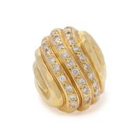 HENRY DUNAY, YELLOW GOLD AND DIAMOND RING