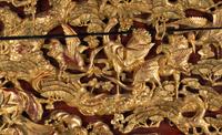 A Chinese Export Pierce Carved Giltwood Panel