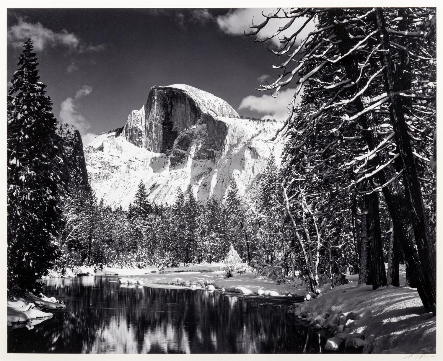 Ansel Adams (1902-1984) Half Dome, Merced River, Winter, Yosemite National Park, California, 1938