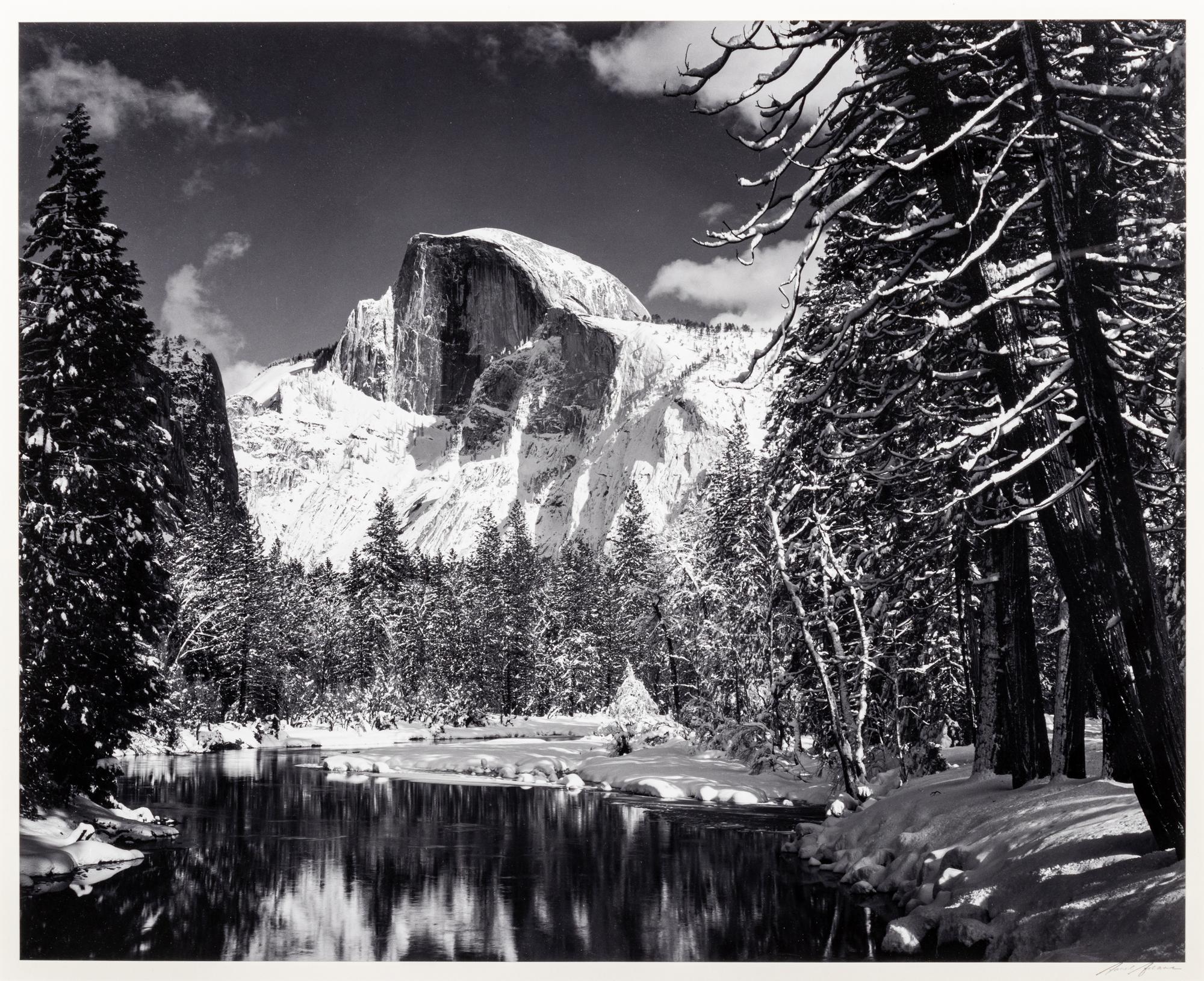 Ansel Adams (1902-1984) Half Dome, Merced River, Winter, Yosemite National Park, California, 1938