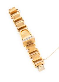 RETRO, YELLOW GOLD AND DIAMOND WATCH