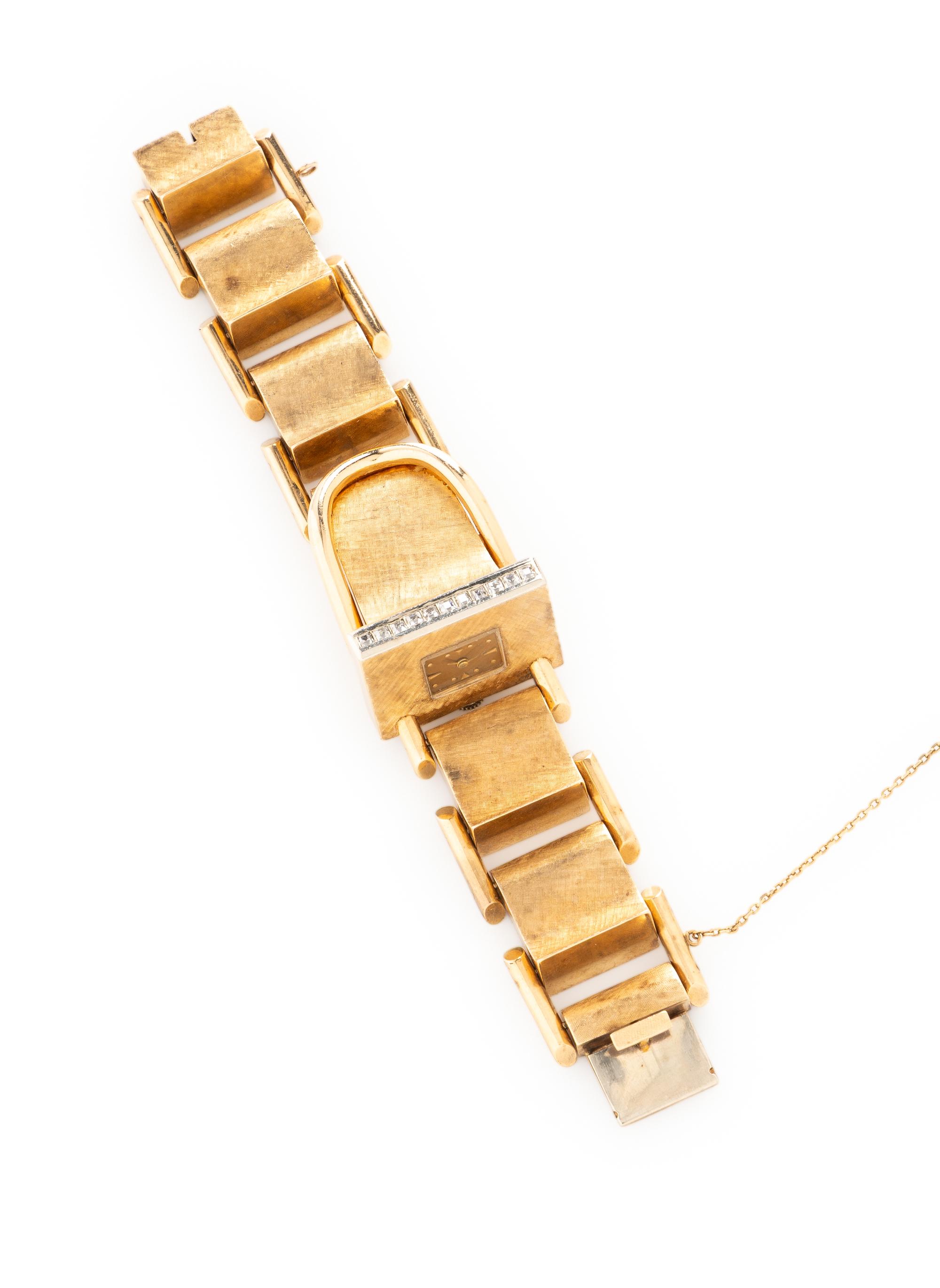 RETRO, YELLOW GOLD AND DIAMOND WATCH