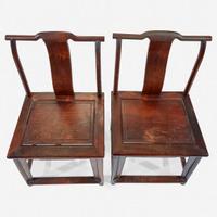 A pair of Chinese side chairs, possibly jichimu 椅子一对 或鸡翅木 19th/20th century ???????