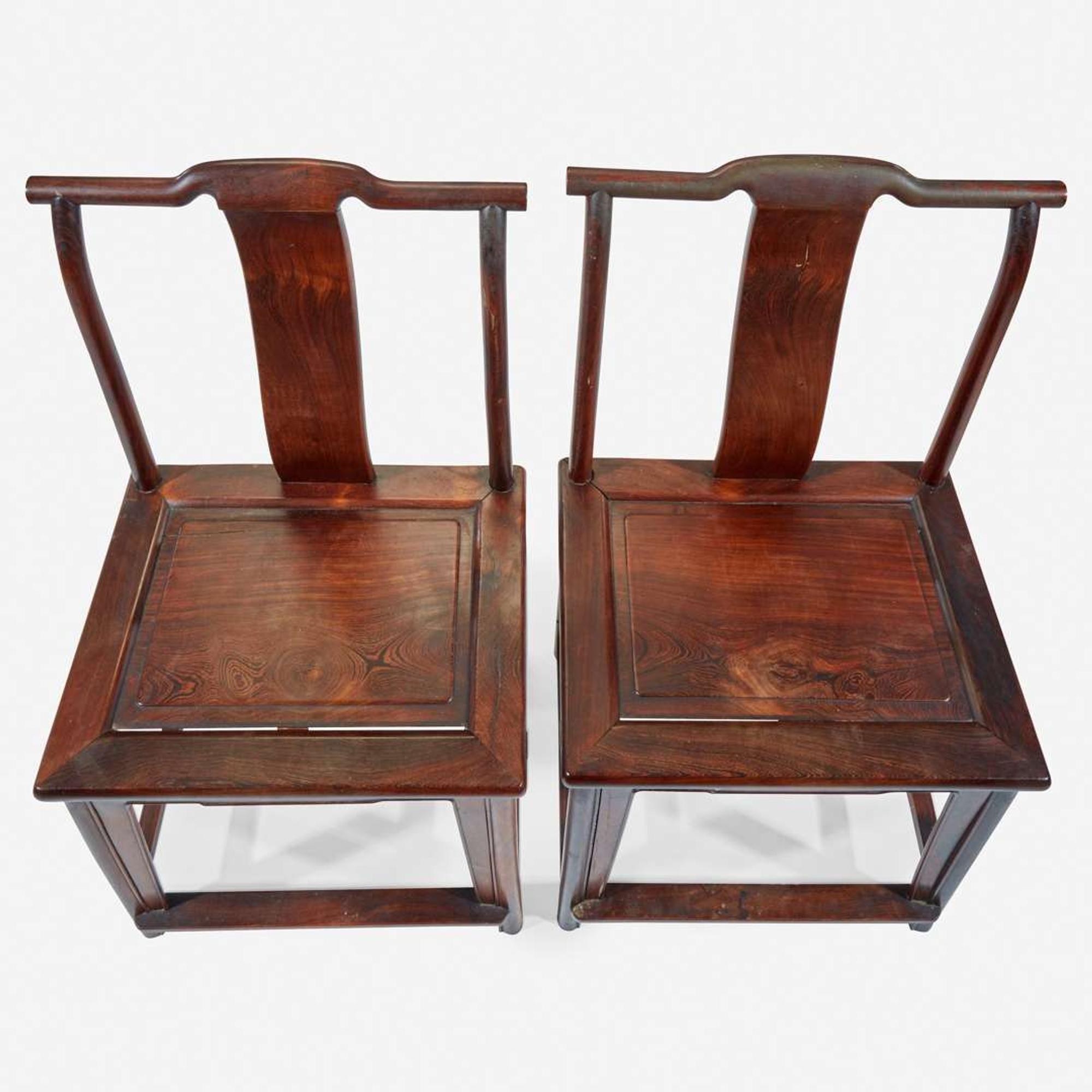 A pair of Chinese side chairs, possibly jichimu 椅子一对 或鸡翅木 19th/20th century ???????
