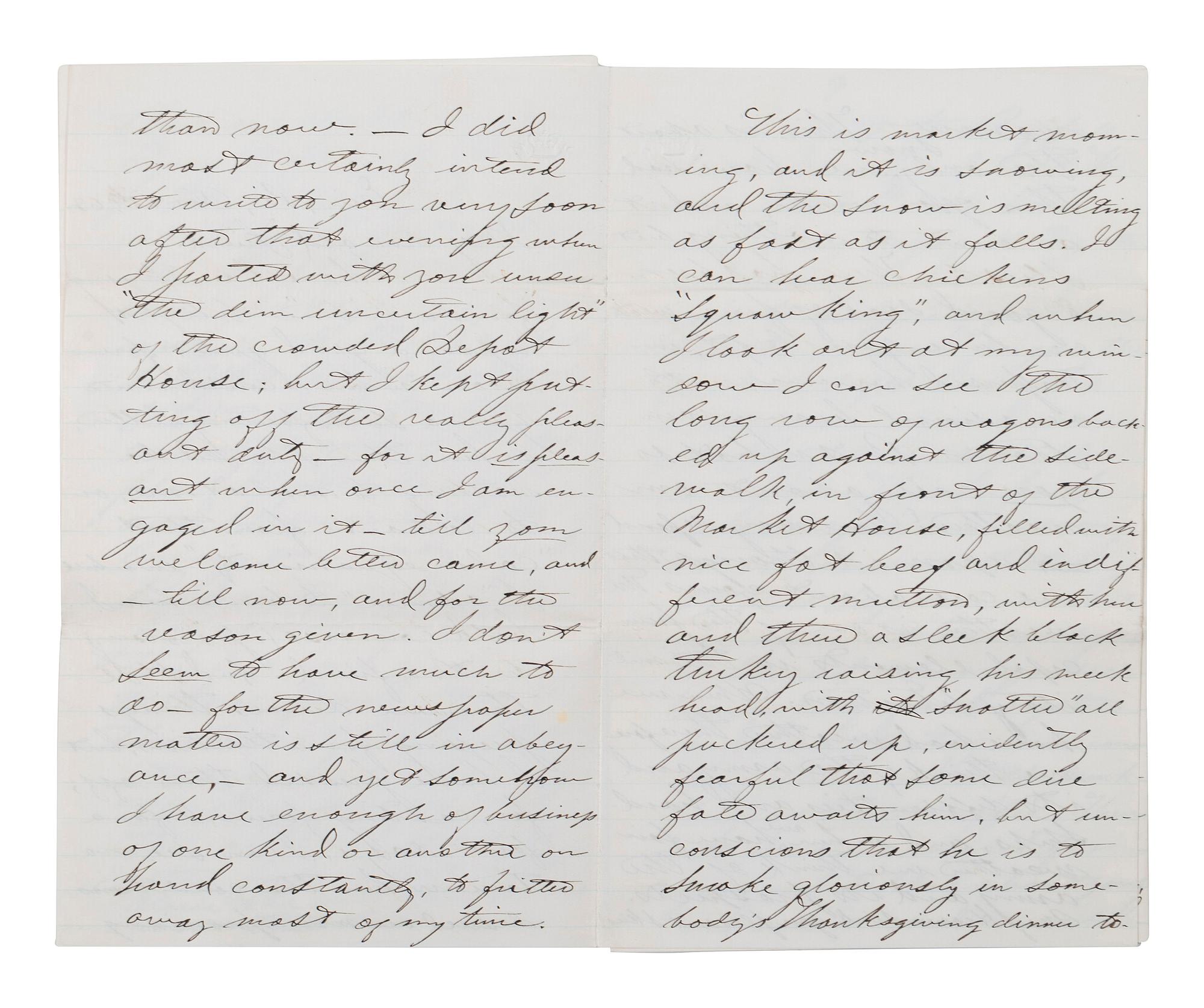 [CIVIL WAR]. Military preparations against a rebel attack by way of Canada and Lake Erie described in 18 pp. letter to Lt. Col. McCreary of the 145th Pennsylvania.