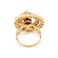 YELLOW GOLD AND DIAMOND KINETIC RING