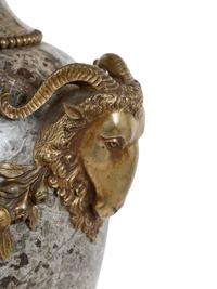 A Pair of French Marble and Gilt Bronze Mounted Urns