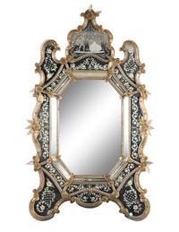 A Venetian Etched Glass Mirror