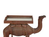 An Anglo-Indian Carved Wood Camel-Form Side Table