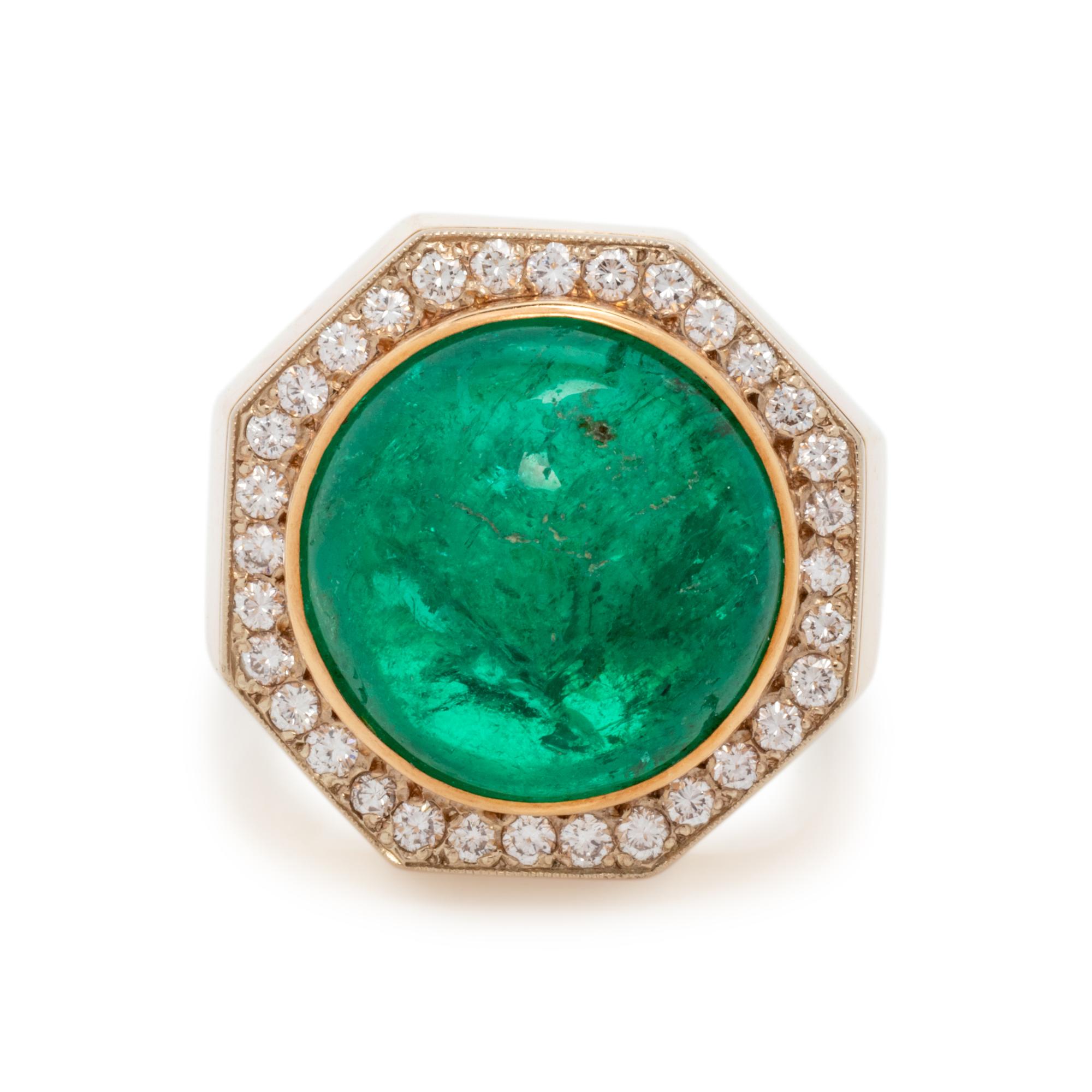 EMERALD AND DIAMOND RING