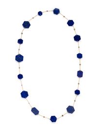 YELLOW GOLD, LAPIS LAZULI AND DIAMOND NECKLACE