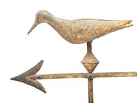A Carved Wood, Cast Zinc and Molded Copper Shore Bird Weathervane