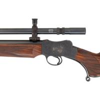 **C.C. Johnson Upgraded Engraved Martini Rifle in .218 Bee Improved with Unertl Scope