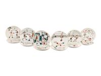 A Set of Twelve Le Boxe Decorative Plates Featuring Boxing Scenes by C. R. Genty,