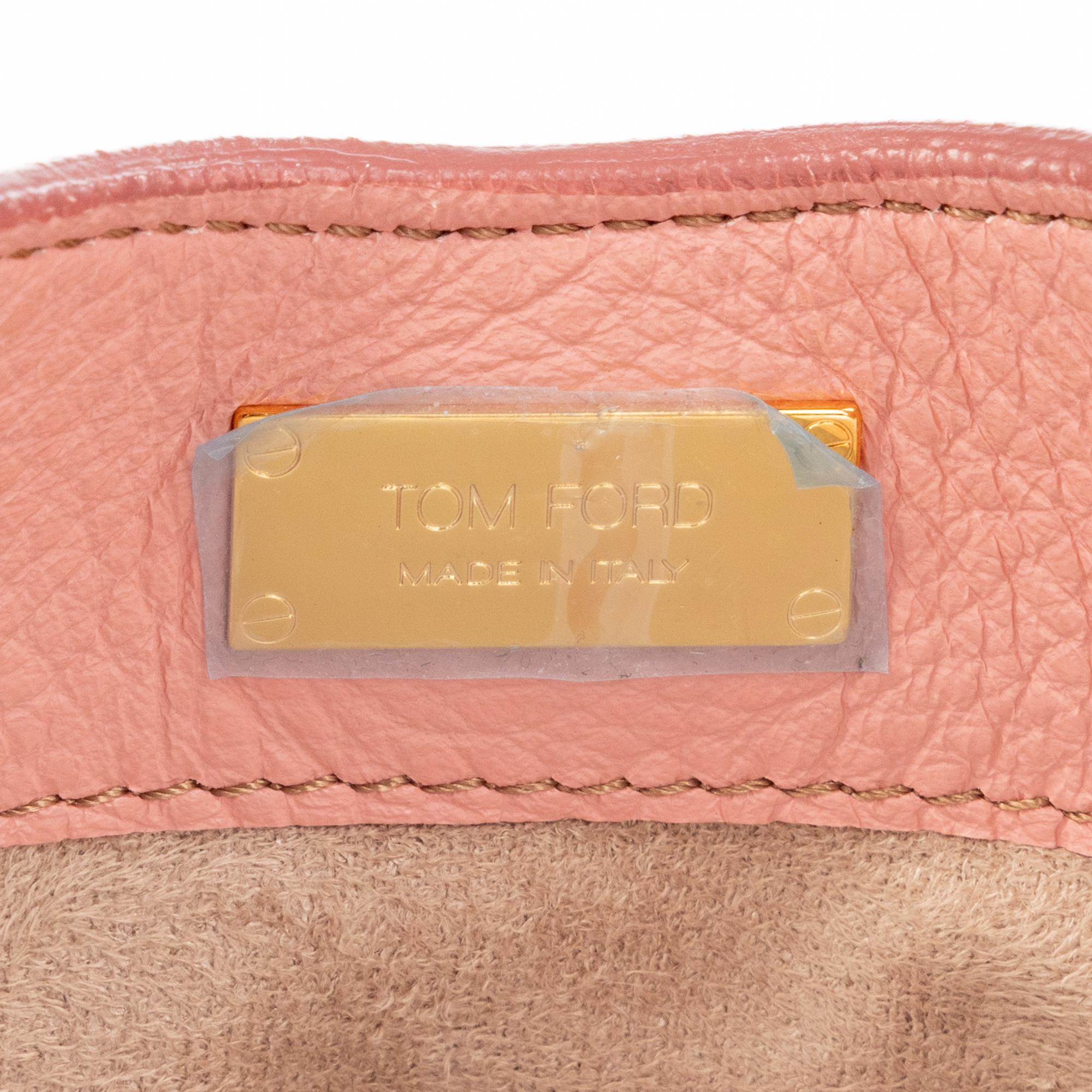 TOM FORD, PINK LEATHER CONVERTIBLE TOTE