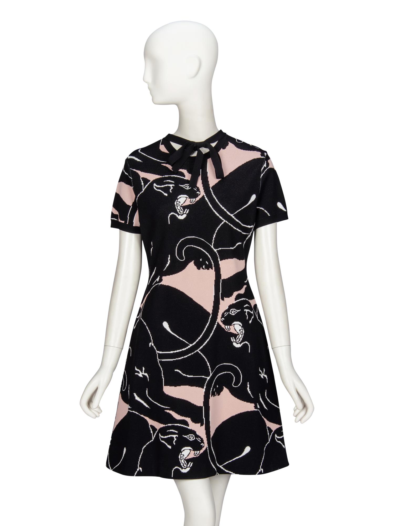 VALENTINO, KNIT PANTHER DRESS