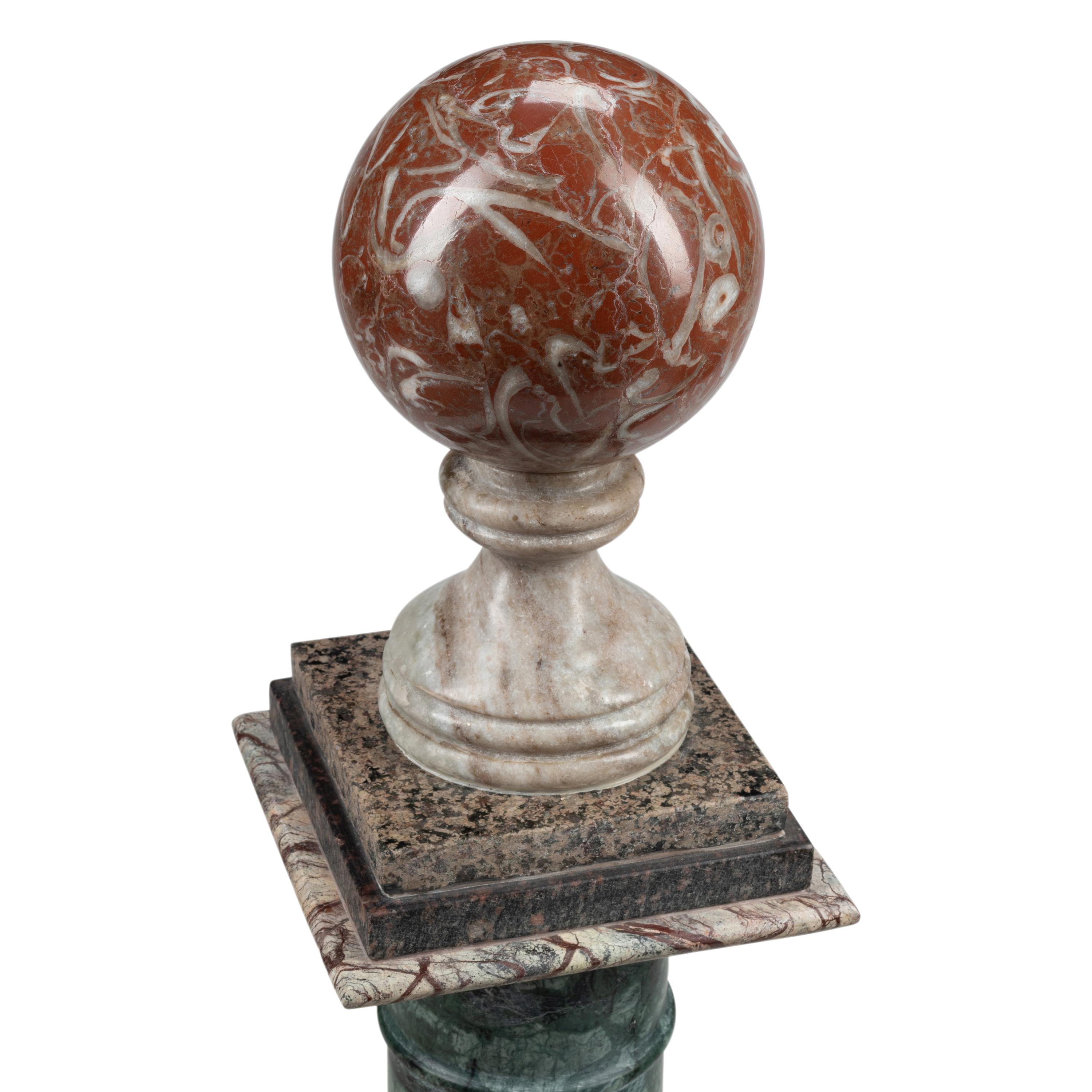 A Pair of Italian Grand Tour Style Marble Column Ornaments