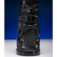 Haida Carved Argillite Model Totem Pole