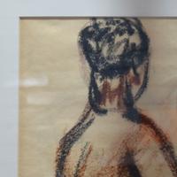 A Framed Pastel Figural Drawing 26.25" W x .5" D x 31.25" H — United States, 20th Century