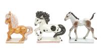 Three German Porcelain Horses Height of tallest 6 inches. — 20TH CENTURY