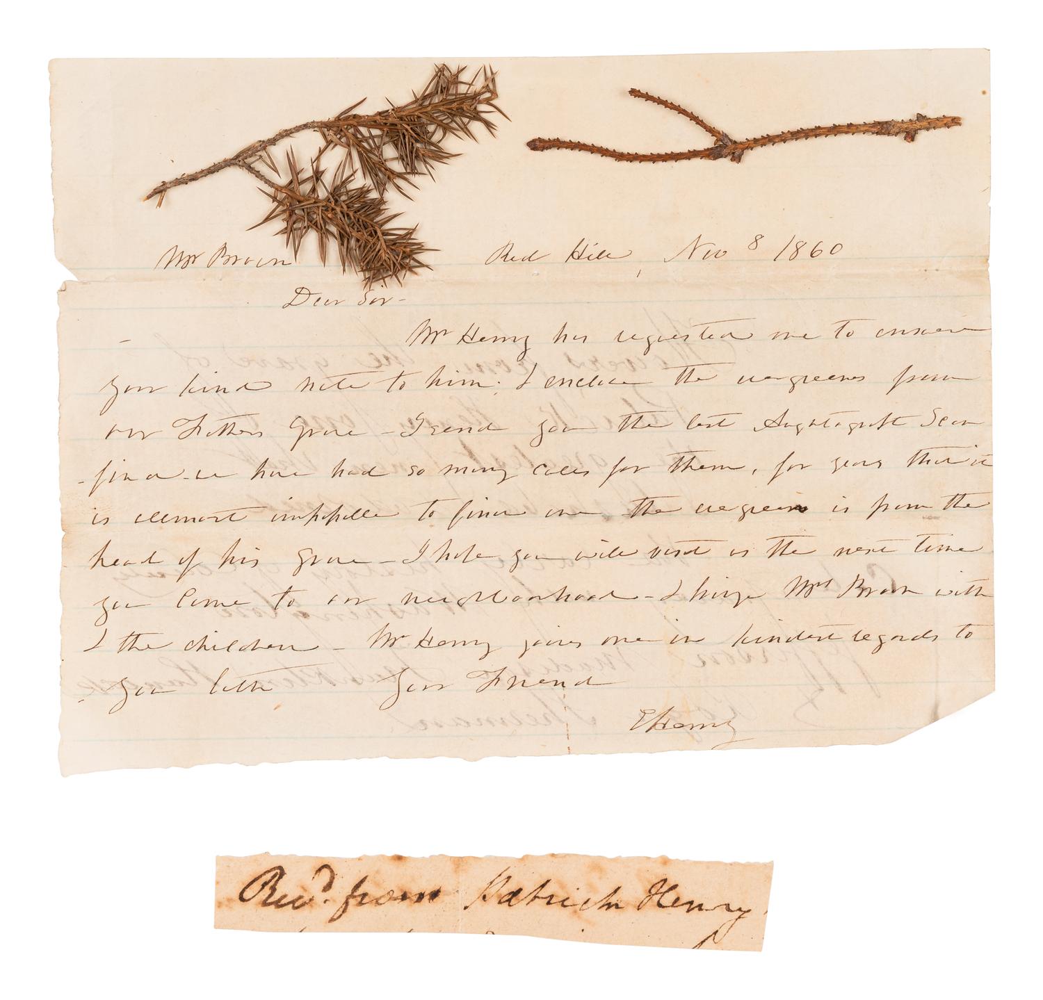 [FILLMORE, Millard (1800-1874) -- AUTOGRAPH ALBUM]. An autograph album, ca 1850s-1870s, assembling more than190 inscriptions, signatures, mounted signatures or letters by various American Presidents, statesmen, missionaries and prominent figures, including: James A. Garfield (inscription: “James A. Garfield / June 1868. Hiram, Ohio”), Millard Fillmore (inscription: “Millard Fillmore / Washington City May 28. 1852”), Daniel Webster (mounted inscription and letter), Henry Clay, William Seward (clipped signature), Jefferson Davis (clipped signature), Patrick Henry (clipped signature laid in loose, with a note containing dried flowers from his grave and related note), Henry Ward Beecher (inscription), Bayard Taylor (letter), Samuel F. B. Morse (inscription), Edwin E. Bliss, Hannibal Hamlin, and numerous others.