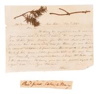 [FILLMORE, Millard (1800-1874) -- AUTOGRAPH ALBUM]. An autograph album, ca 1850s-1870s, assembling more than190 inscriptions, signatures, mounted signatures or letters by various American Presidents, statesmen, missionaries and prominent figures, including: James A. Garfield (inscription: “James A. Garfield / June 1868. Hiram, Ohio”), Millard Fillmore (inscription: “Millard Fillmore / Washington City May 28. 1852”), Daniel Webster (mounted inscription and letter), Henry Clay, William Seward (clipped signature), Jefferson Davis (clipped signature), Patrick Henry (clipped signature laid in loose, with a note containing dried flowers from his grave and related note), Henry Ward Beecher (inscription), Bayard Taylor (letter), Samuel F. B. Morse (inscription), Edwin E. Bliss, Hannibal Hamlin, and numerous others.