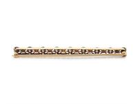 SAPPHIRE AND PEARL BAR BROOCH