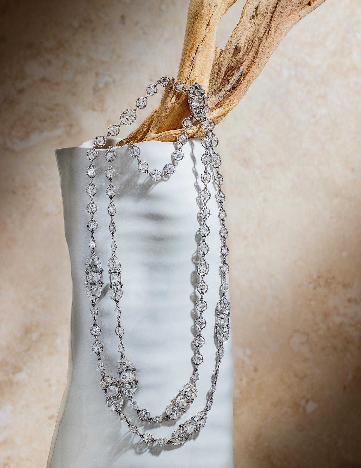 EDWARDIAN, DIAMOND GARLAND NECKLACE