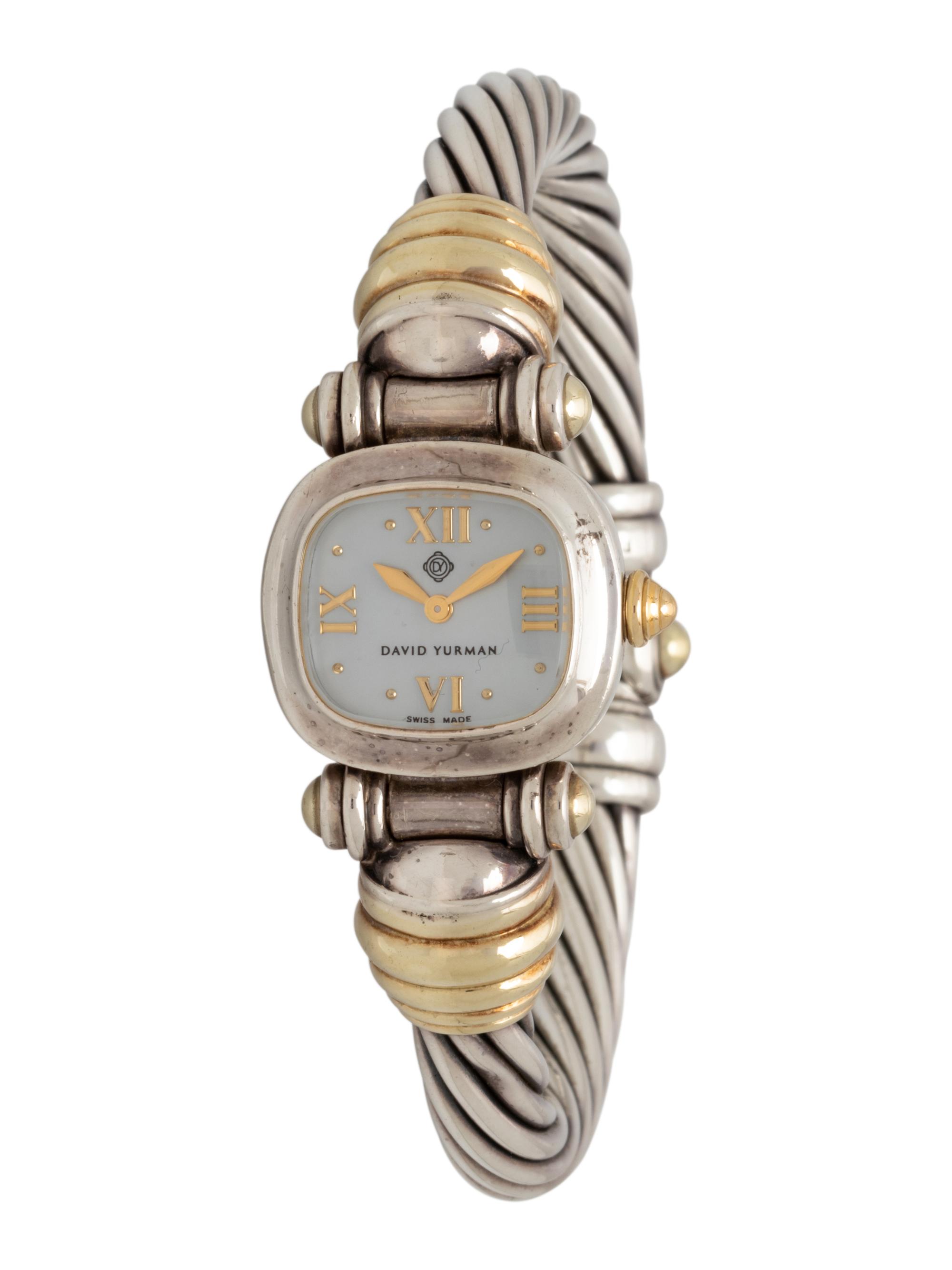 DAVID YURMAN, STERLING SILVER AND 14K YELLOW GOLD WRISTWATCH