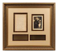 BATES, Katharine Lee. Autograph manuscript signed (Katharine Lee Bates"), a fair copy of the full four verses of “America the Beautiful.” N.p., n.d.