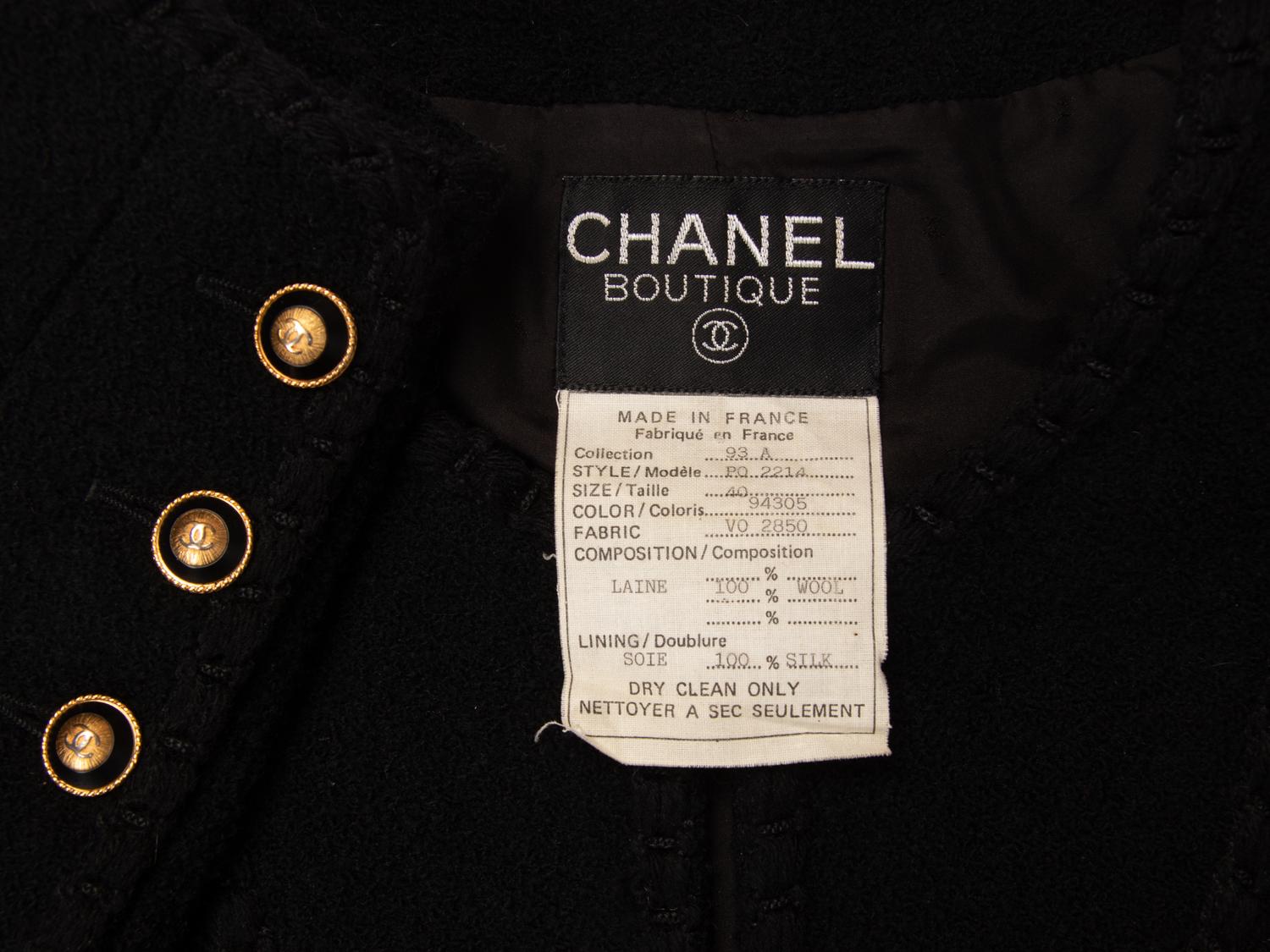 Chanel, Black Bouclé Tweed Jacket
