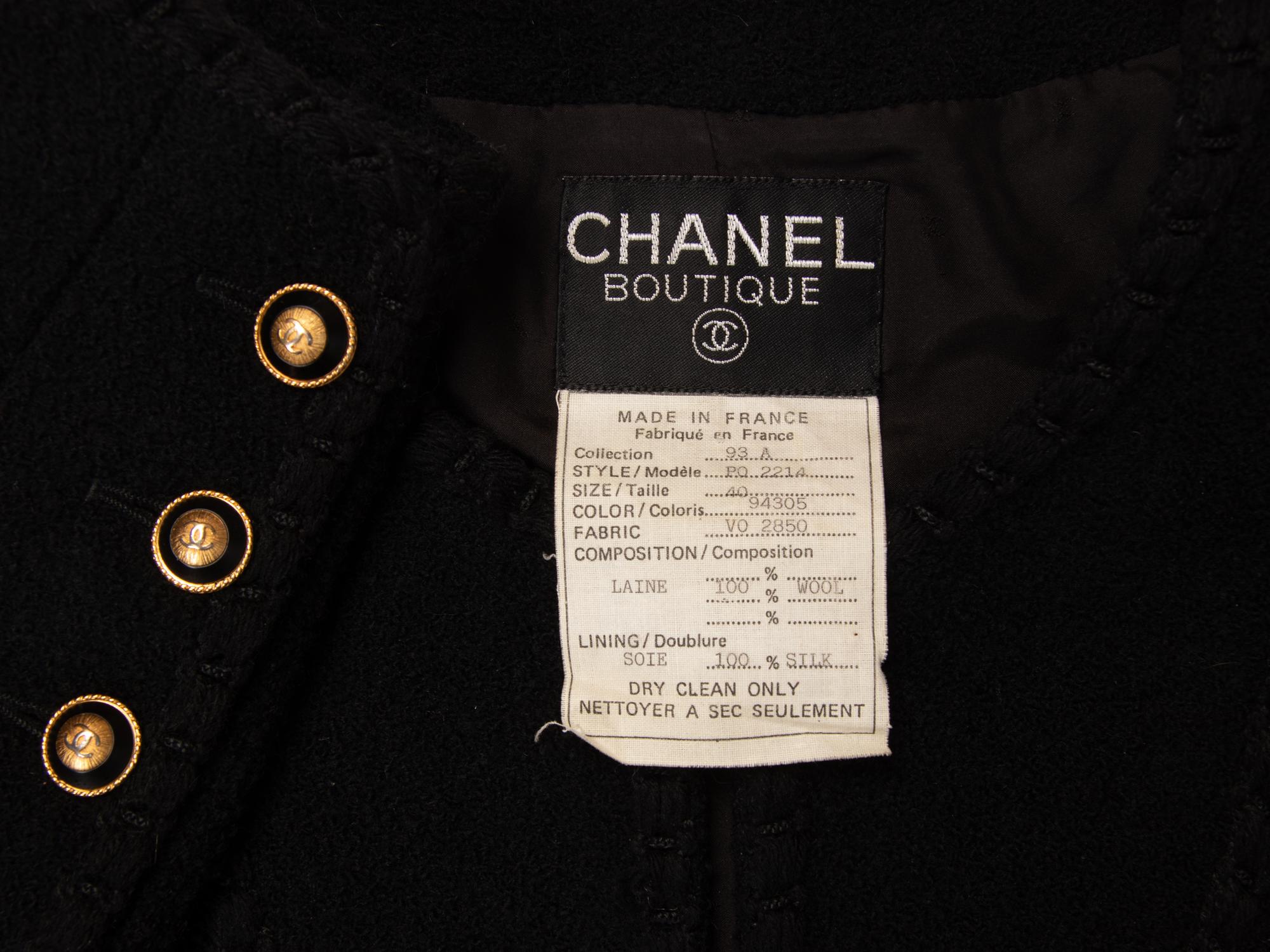 Chanel, Black Bouclé Tweed Jacket