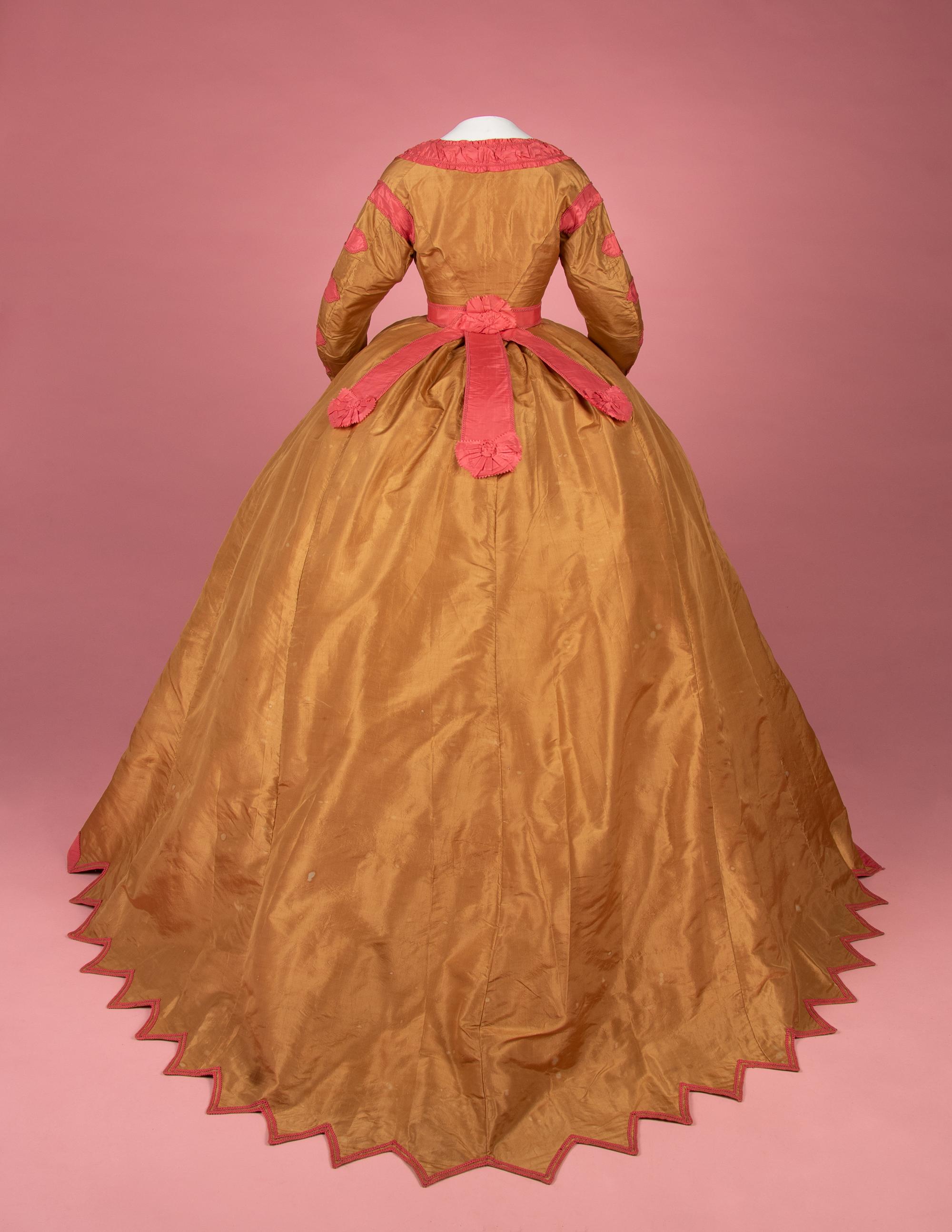 Silk Taffeta Three-Piece Evening Dress, 1860s