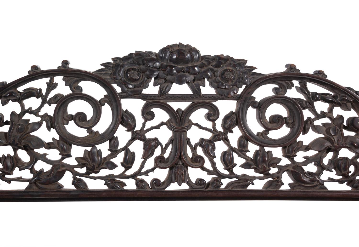 A Chinese Export Carved Hardwood Sofa