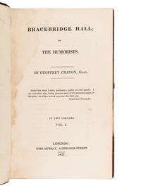 IRVING, Washington (1783-1859). Bracebridge Hall . London: John Murray, 1822.