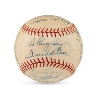 A 1957 Cincinnati Reds Team Signed Autograph Baseball Including Early Career Frank Robinson Signature