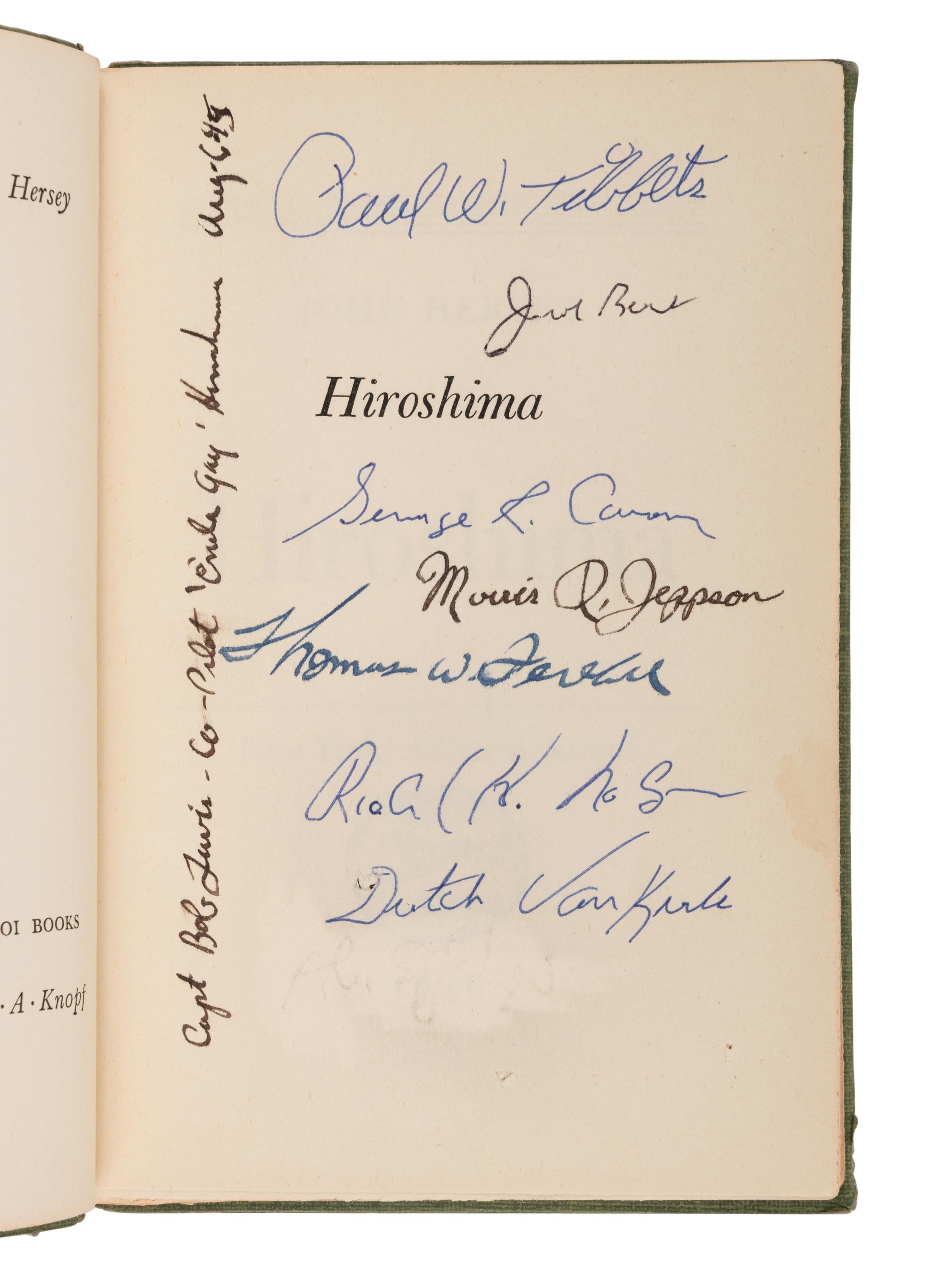 HERSEY, John (1914-1993). Hiroshima. New York: Alfred A. Knopf, 1946.