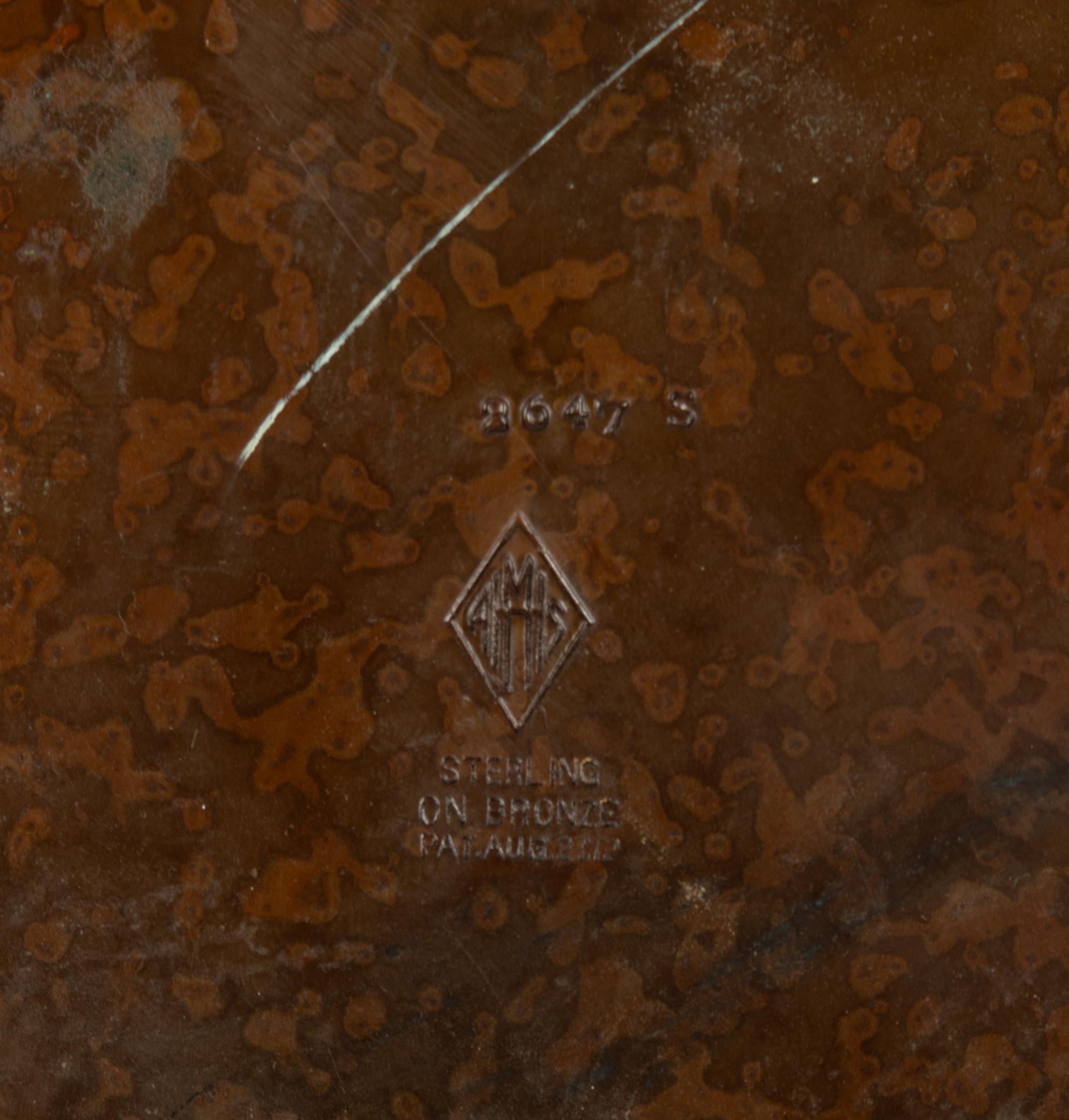 A Heintz Sterling on Bronze Humidor