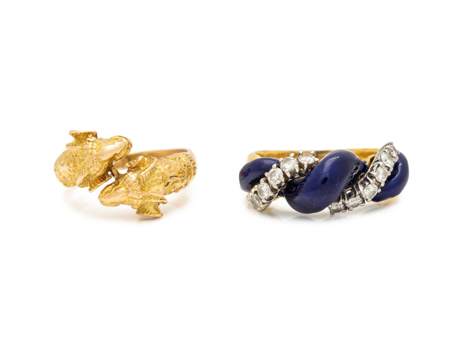 COLLECTION OF YELLOW GOLD RINGS