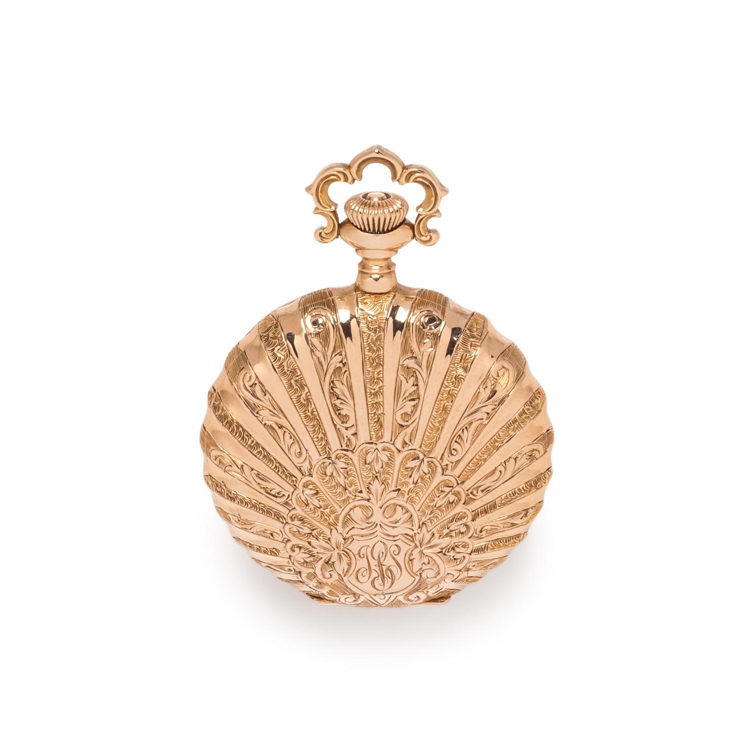 ELGIN, 14K YELLOW GOLD HUNTER CASE POCKET WATCH