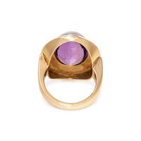 DE VROOMEN, AMETHYST AND ENAMEL RING