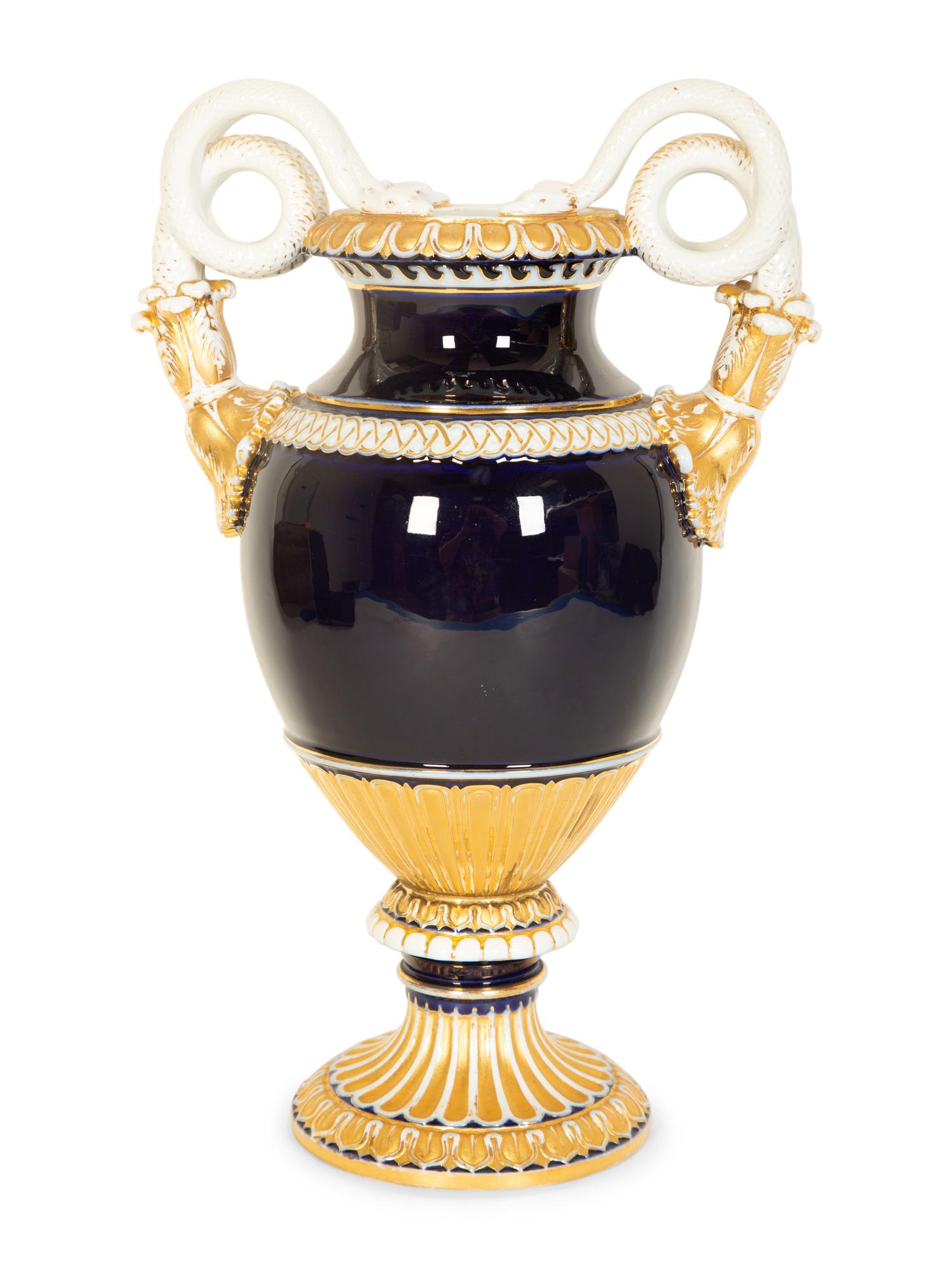 A Meissen Snake-Handled Porcelain Vase