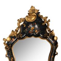 A Venetian Style Gilt and Polychrome Decorated Mirror