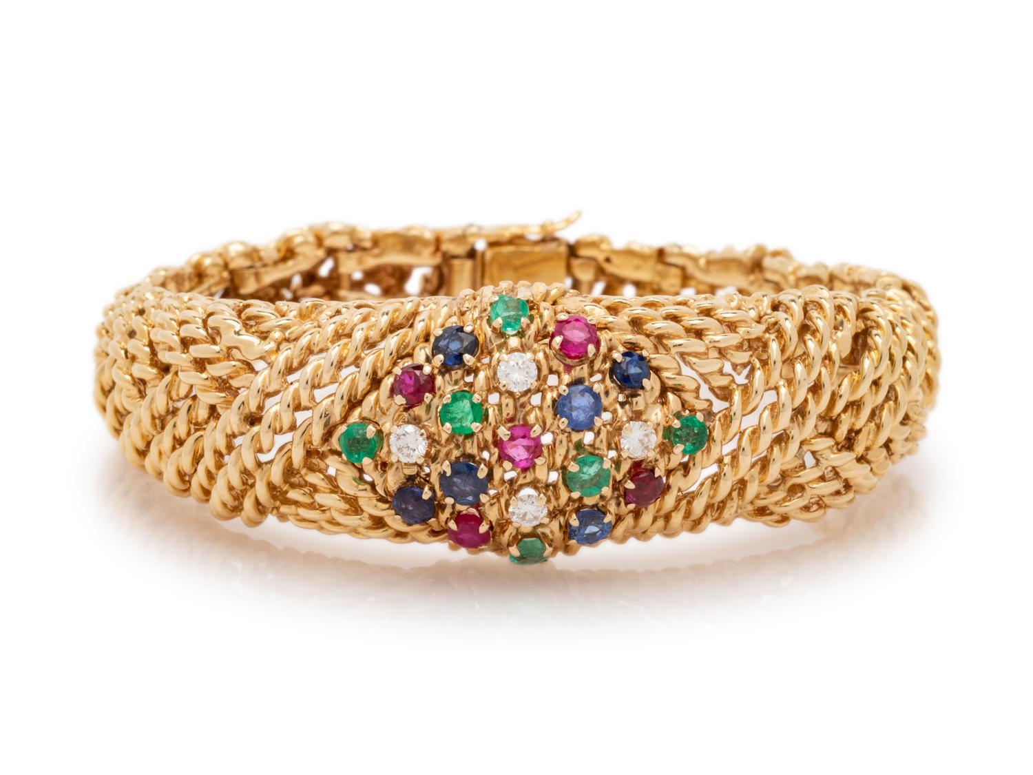 Gold and Multigem Bracelet