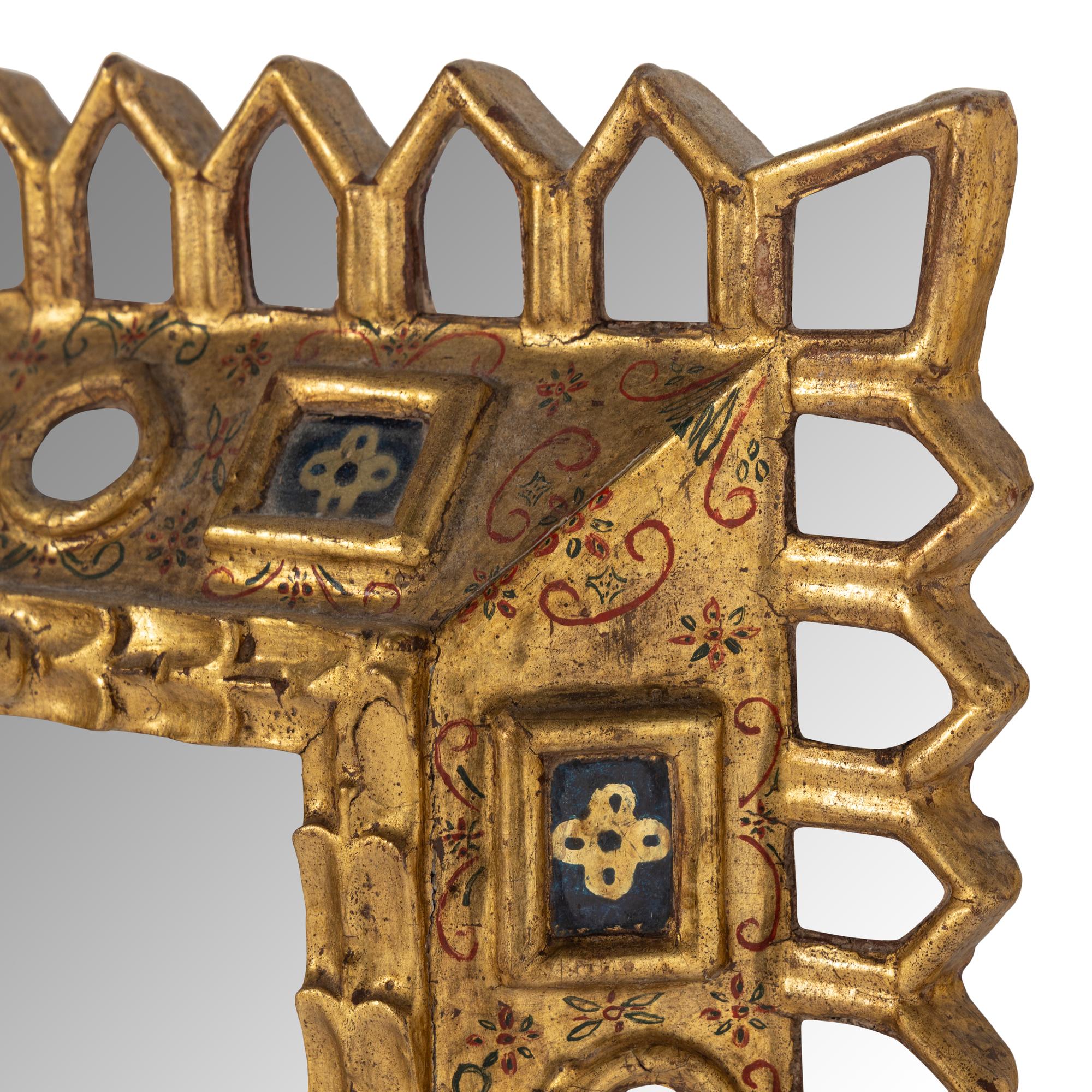A Spanish Baroque Style Giltwood Mirror