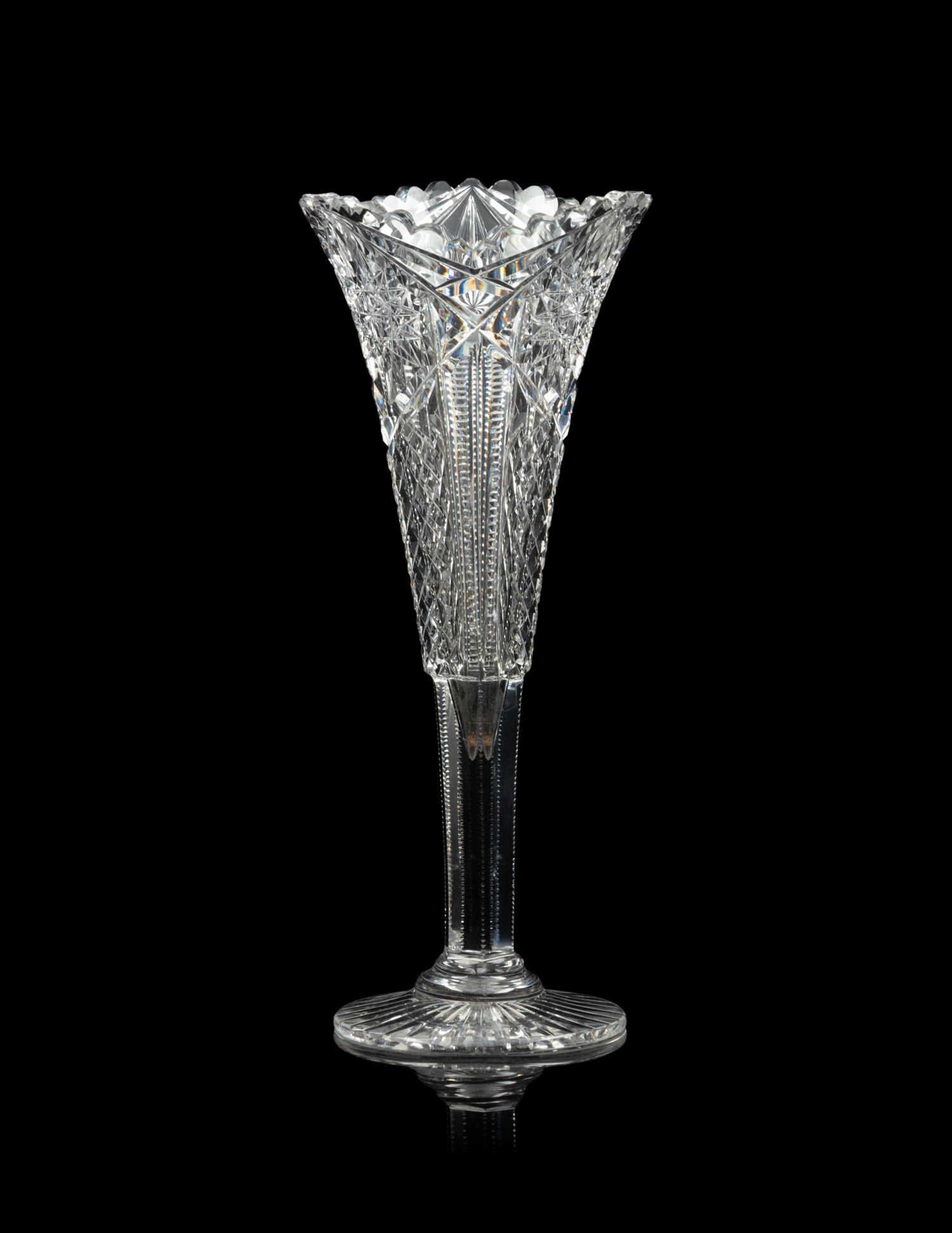 Three Cut Glass Vases