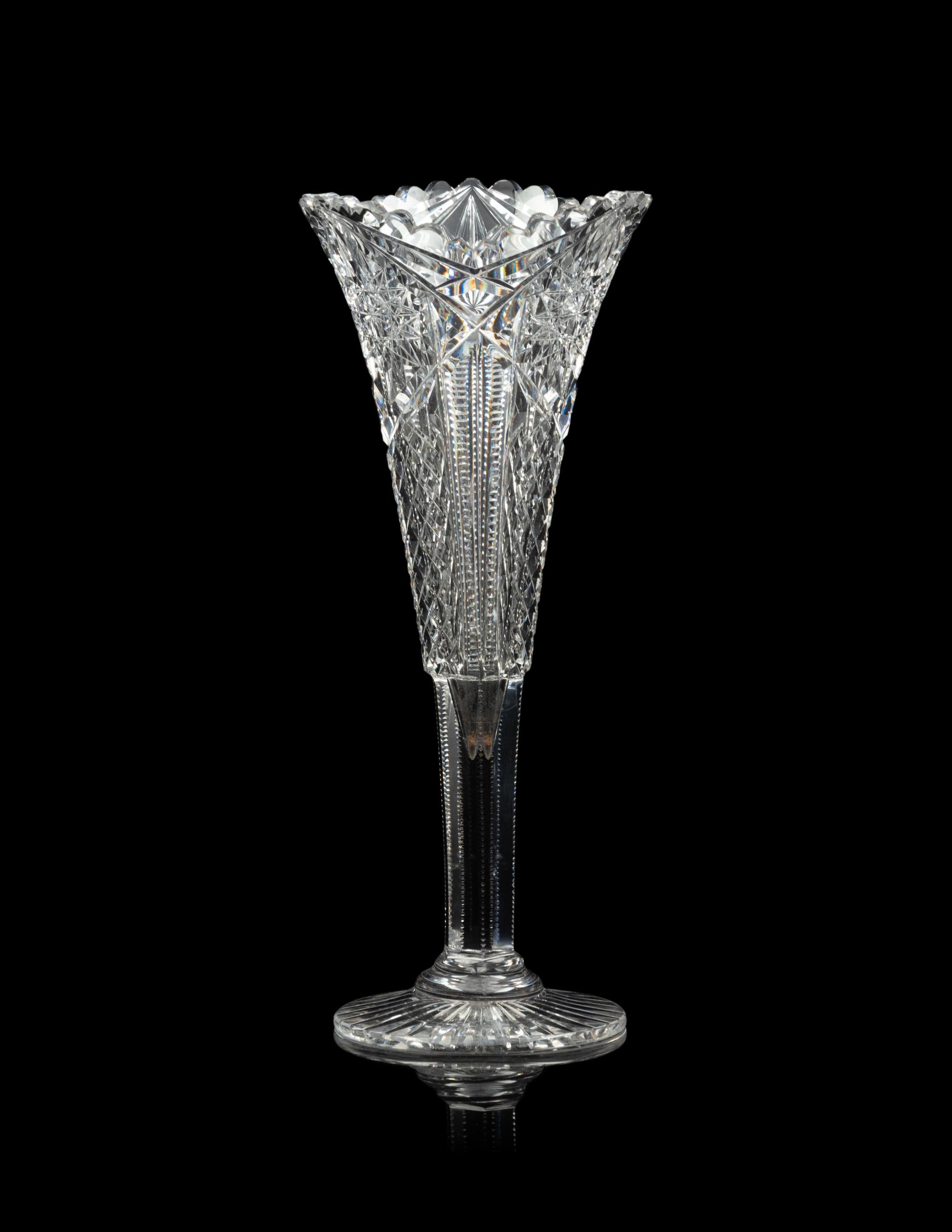 Three Cut Glass Vases