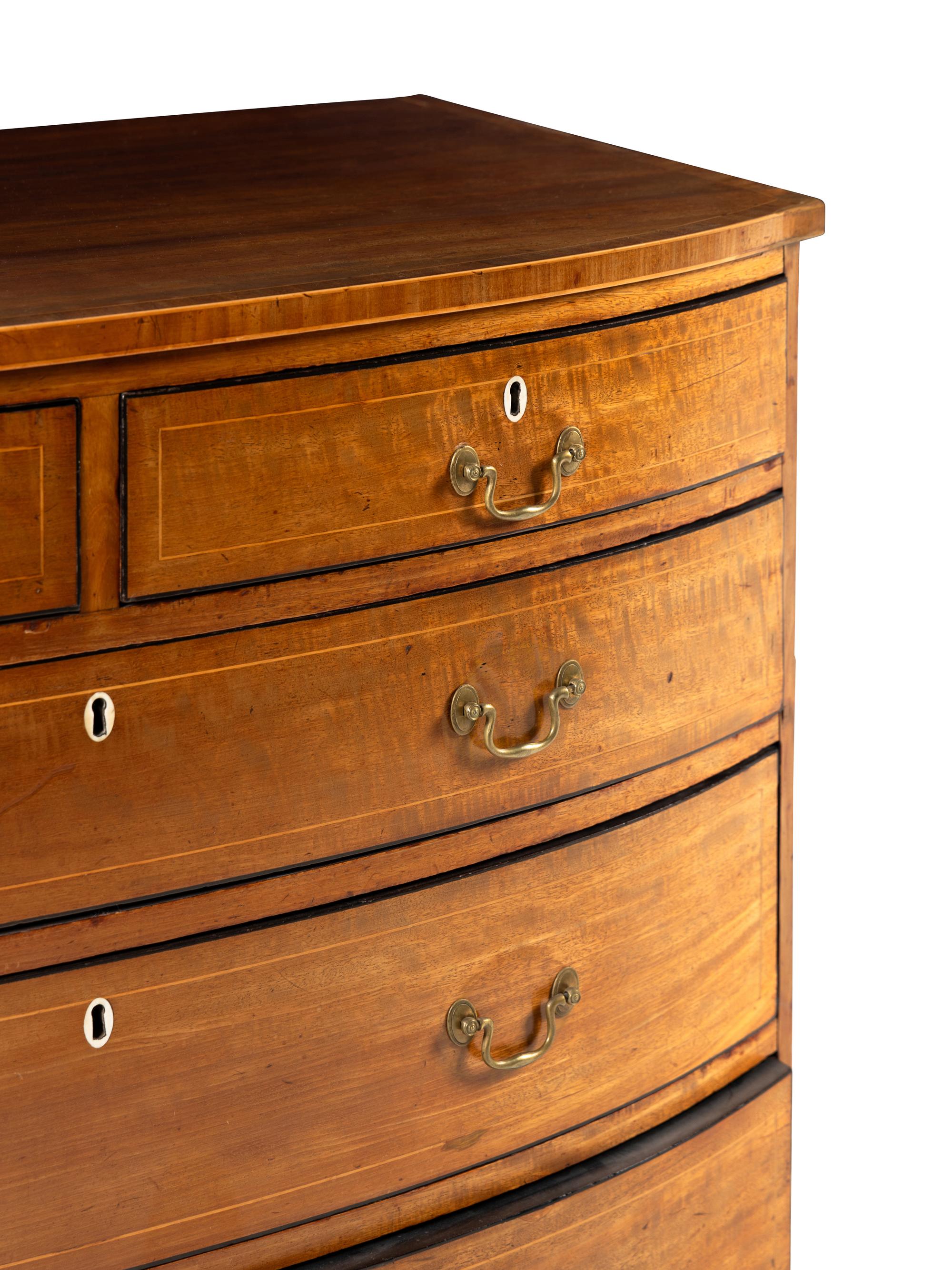 An Edwardian Satinwood-Banded Mahogany Chest of Drawers
