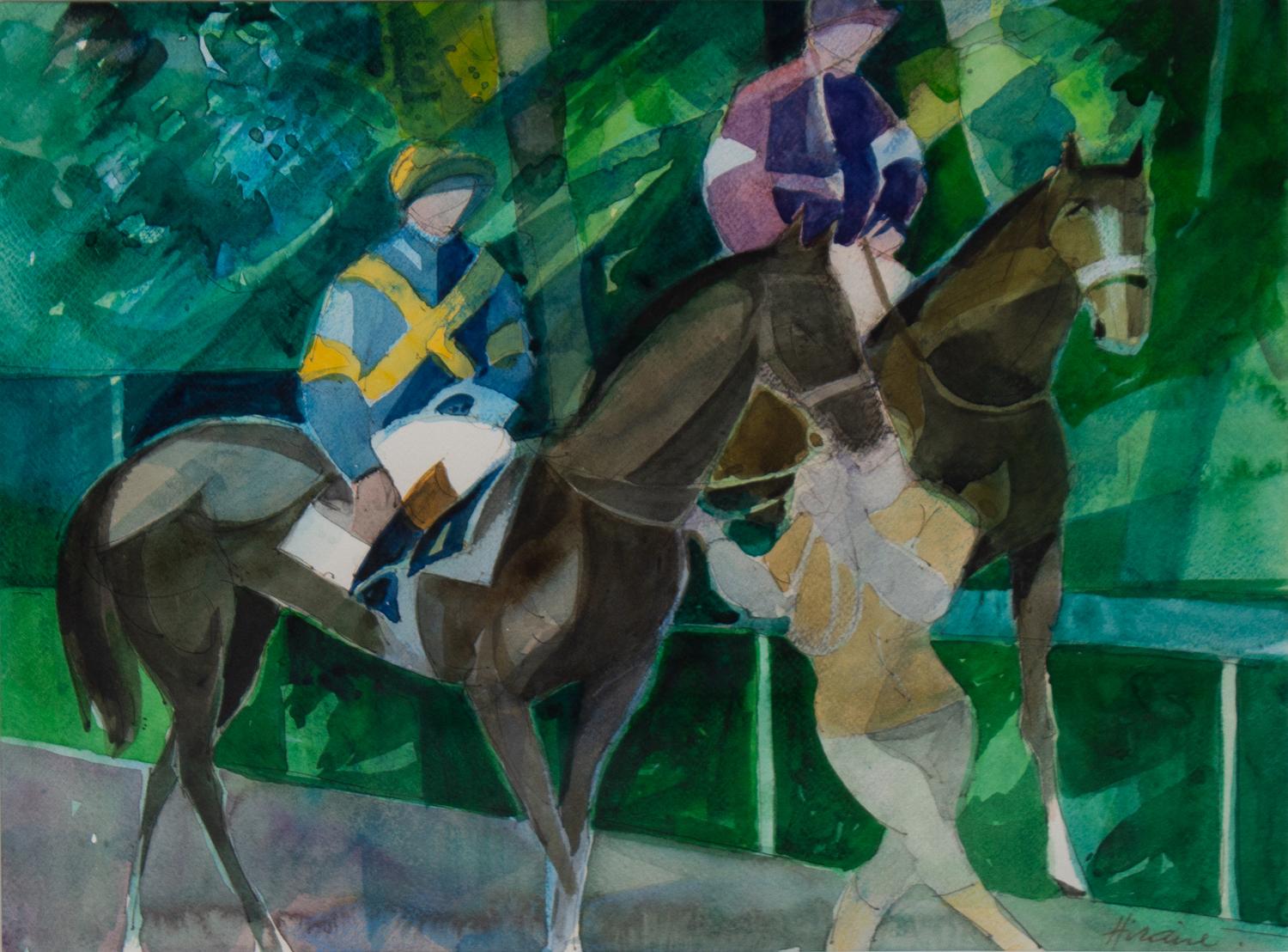 Camille Hilaire, (French, 1916- 2004), Horses and Riders